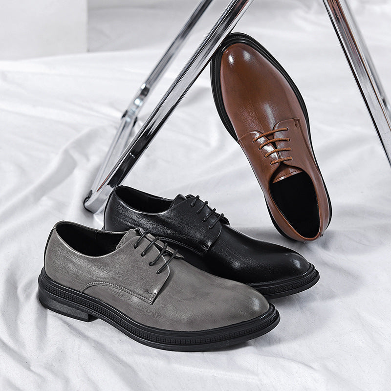 Summer British Phoenix Formal Business Suit Shoes Black Interior Height Increase