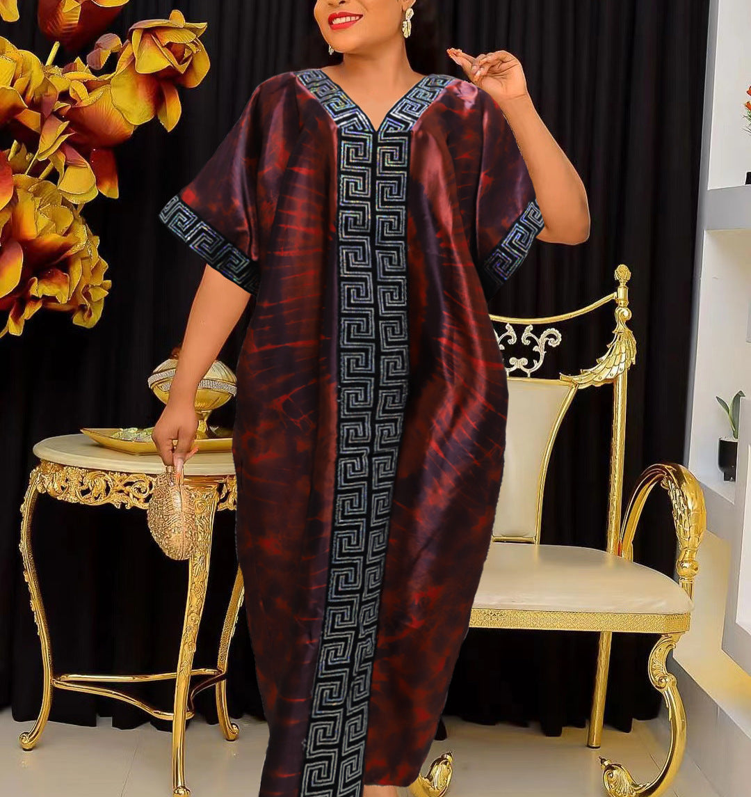 Fashion Printed Loose Robe Dress Women