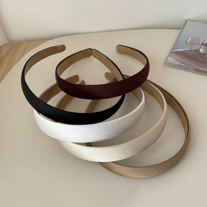 Senior Satin Hair Band Retro French Crushed Hair Non-slip