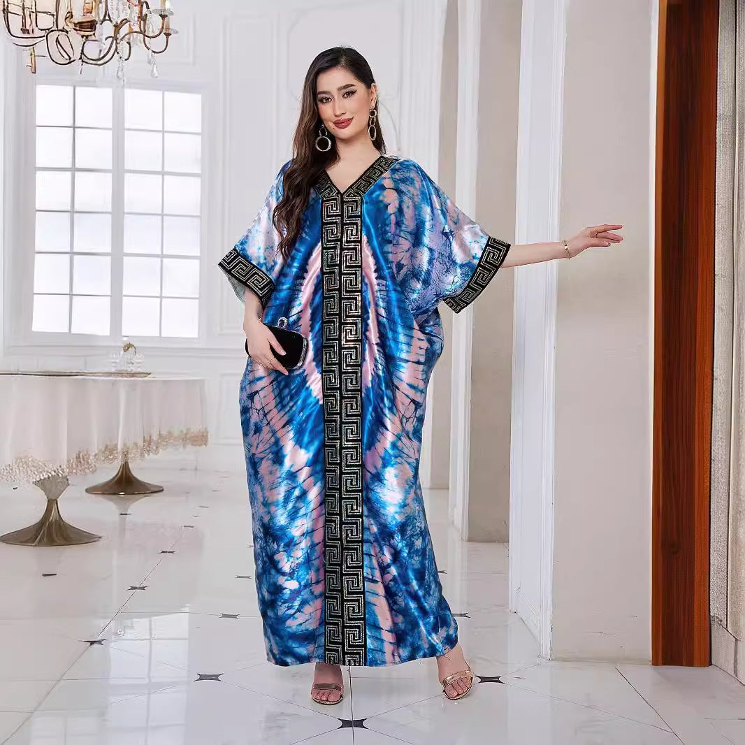 Fashion Printed Loose Robe Dress Women