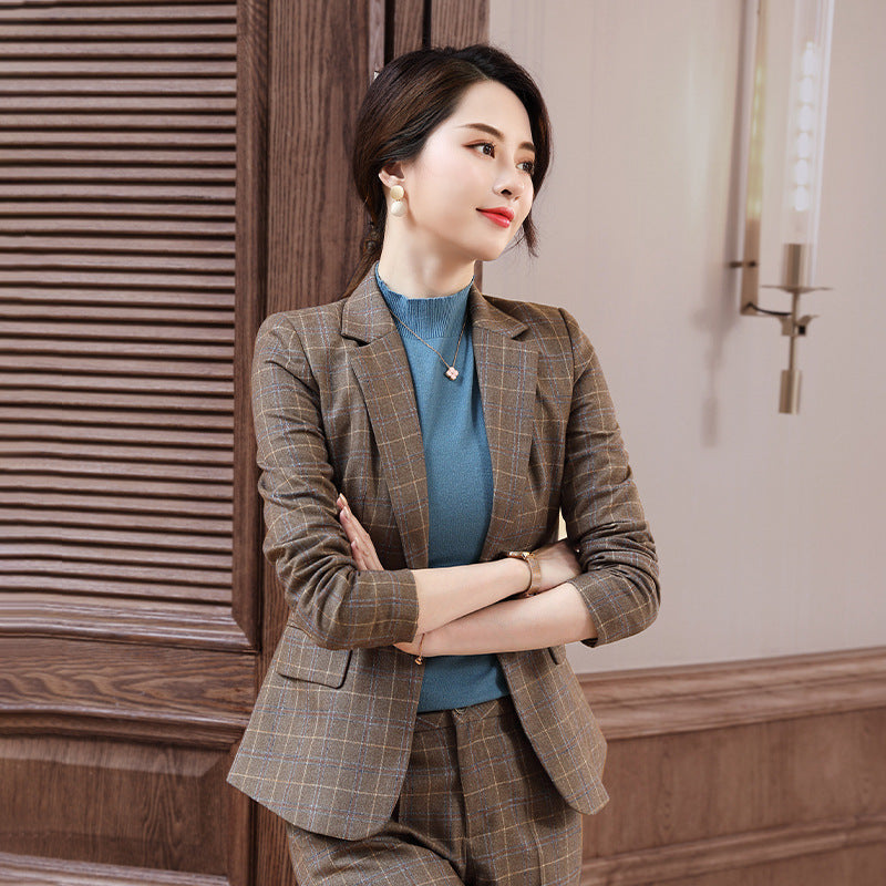 Autumn Suit Coat Women's Long Sleeve Suit Two-piece Set