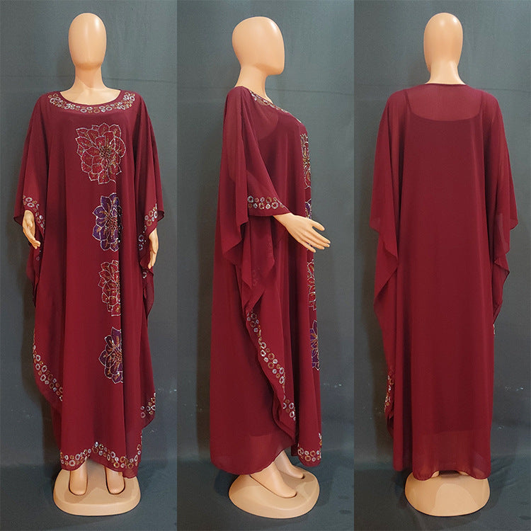 African Women's Loose Robe Heavy Industry Hot Drill Skirt