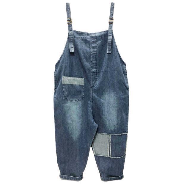 Casual Literary Women's Plus Size Denim Overalls