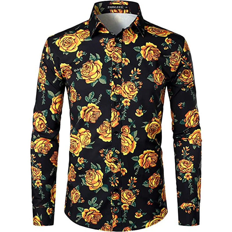 New Men's Casual Cool Floral Shirt