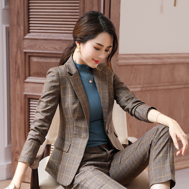 Autumn Suit Coat Women's Long Sleeve Suit Two-piece Set