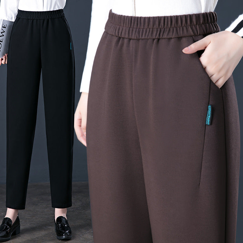 Middle-aged And Elderly Mother Pants Ladies Leisure High Waist Elastic
