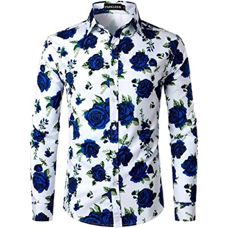 New Men's Casual Cool Floral Shirt