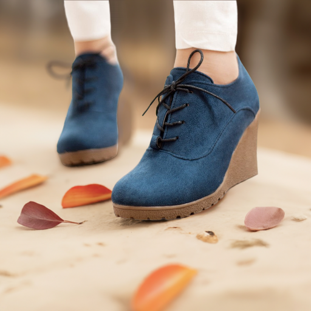 Ankle Boots Flat Casual Women's Shoes Lace-up Wedge