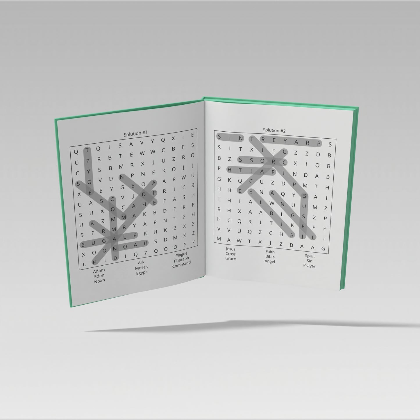 Bible Word Search: 55 Easy to Read Puzzles and Solutions - 6 x 9 size with 111 pages Paperback Book. Bible Brain Teasers