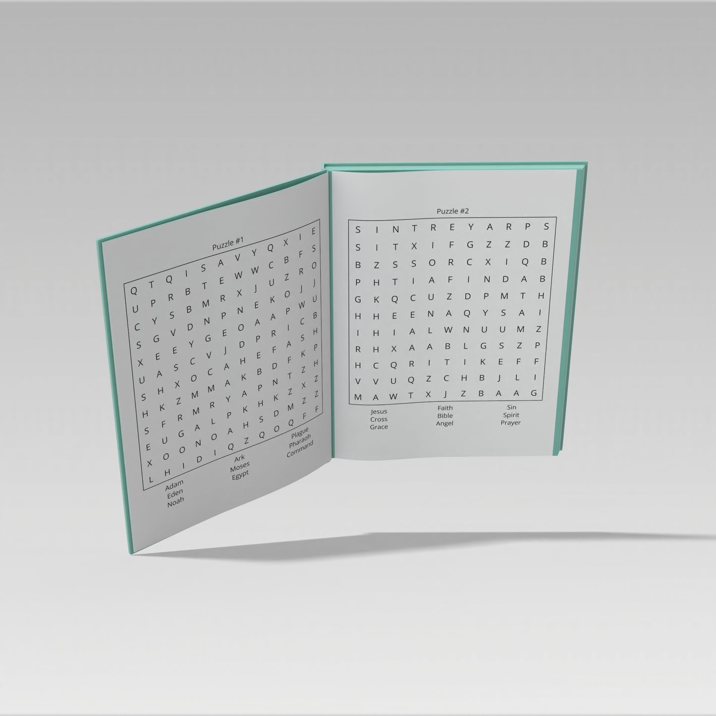 Bible Word Search: 55 Easy to Read Puzzles and Solutions - 6 x 9 size with 111 pages Paperback Book. Bible Brain Teasers