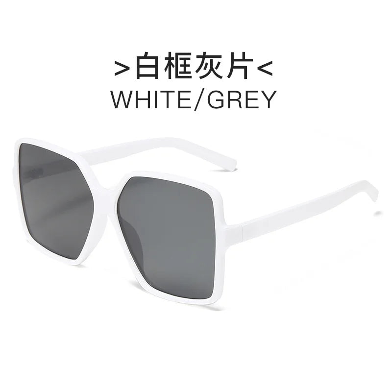 European and American Cross-Border Large Square Frame Rimless One-Piece Lens Sunglasses Protective Glasses