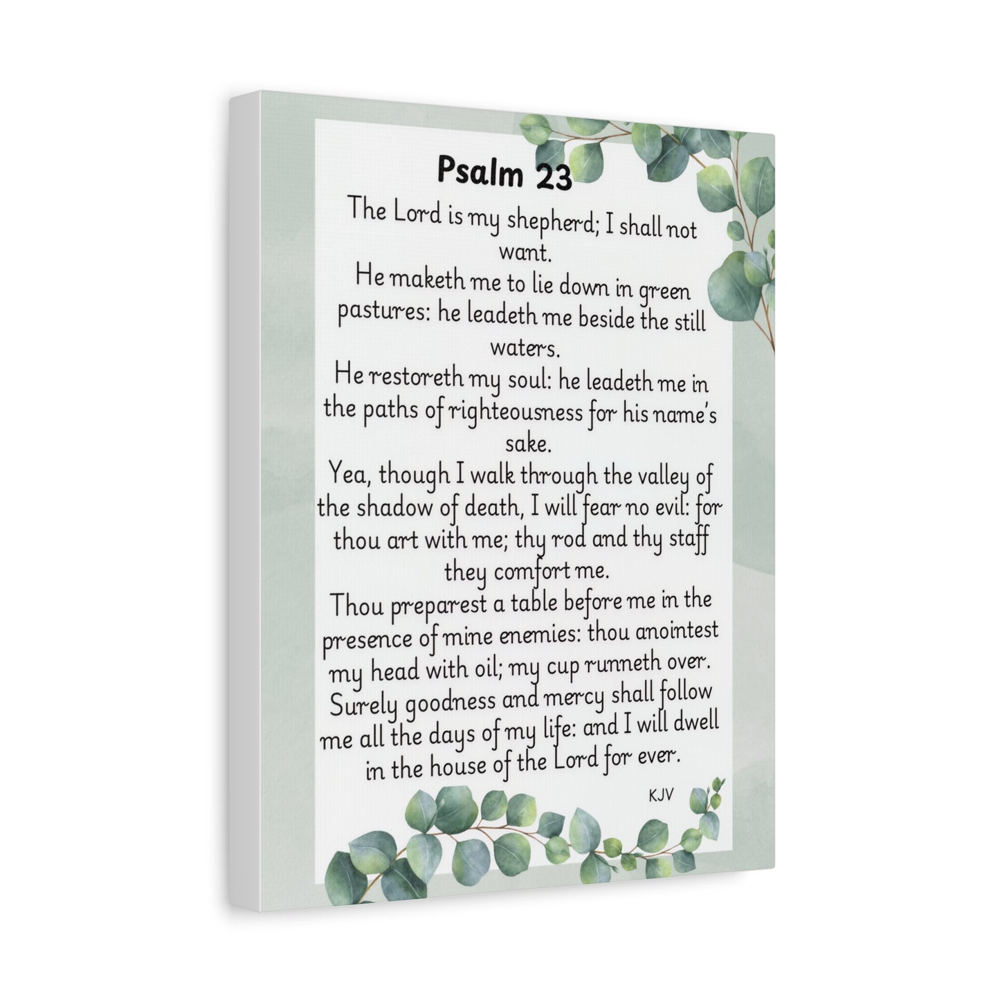 Canvas Print, Bible Verse Wall Art, Psalm 23, Spiritual Home Decor, Nature Themed, Housewarming Gift, Faith Décor, Wall Art Print