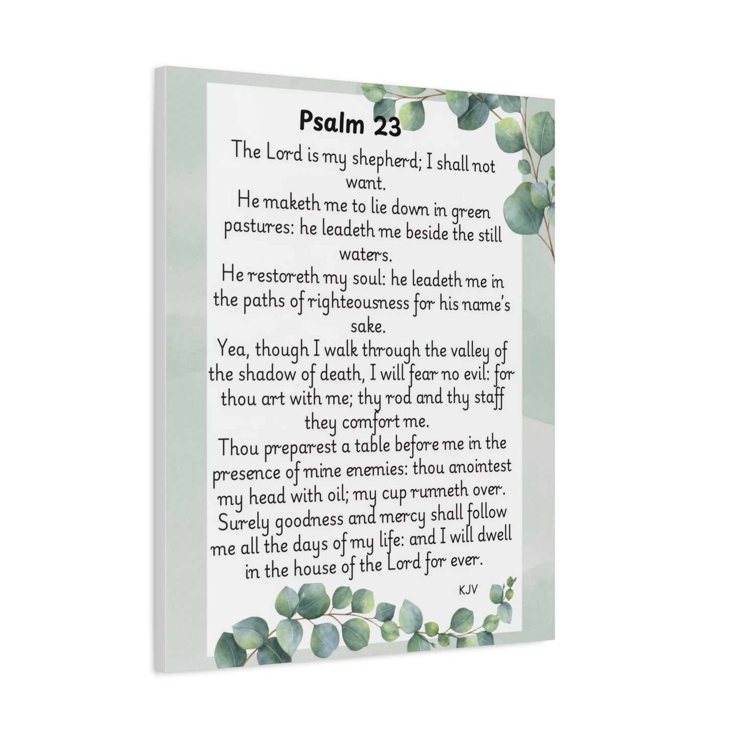 Canvas Print, Bible Verse Wall Art, Psalm 23, Spiritual Home Decor, Nature Themed, Housewarming Gift, Faith Décor, Wall Art Print