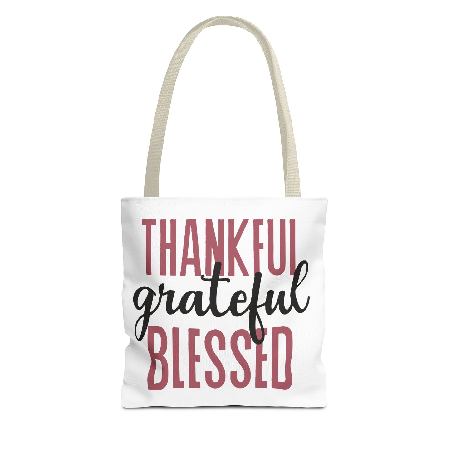 Faith Tote Bag, Thankful Grateful Blessed, Christian Bag, Inspirational Gift, Religious Handbag, Spiritual Carryall