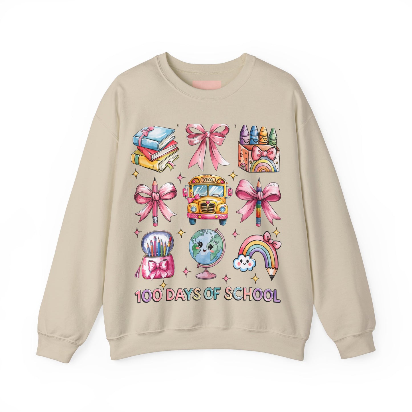 100 Days of School Unisex Sweatshirt, Teacher Appreciation Gift, Parent School Spirit Apparel, Back to School Clothing, Crewneck Jumper