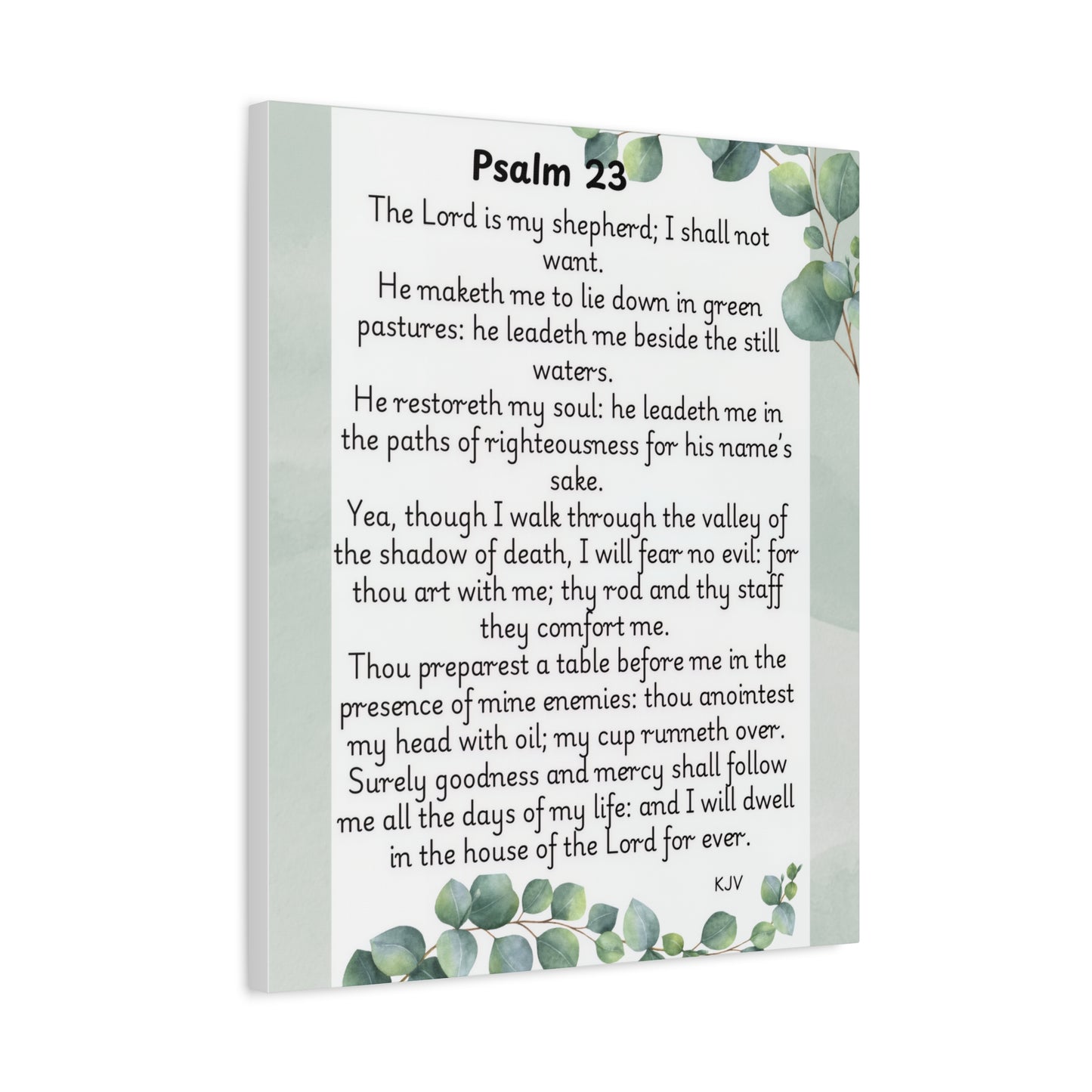 Canvas Print, Bible Verse Wall Art, Psalm 23, Spiritual Home Decor, Nature Themed, Housewarming Gift, Faith Décor, Wall Art Print