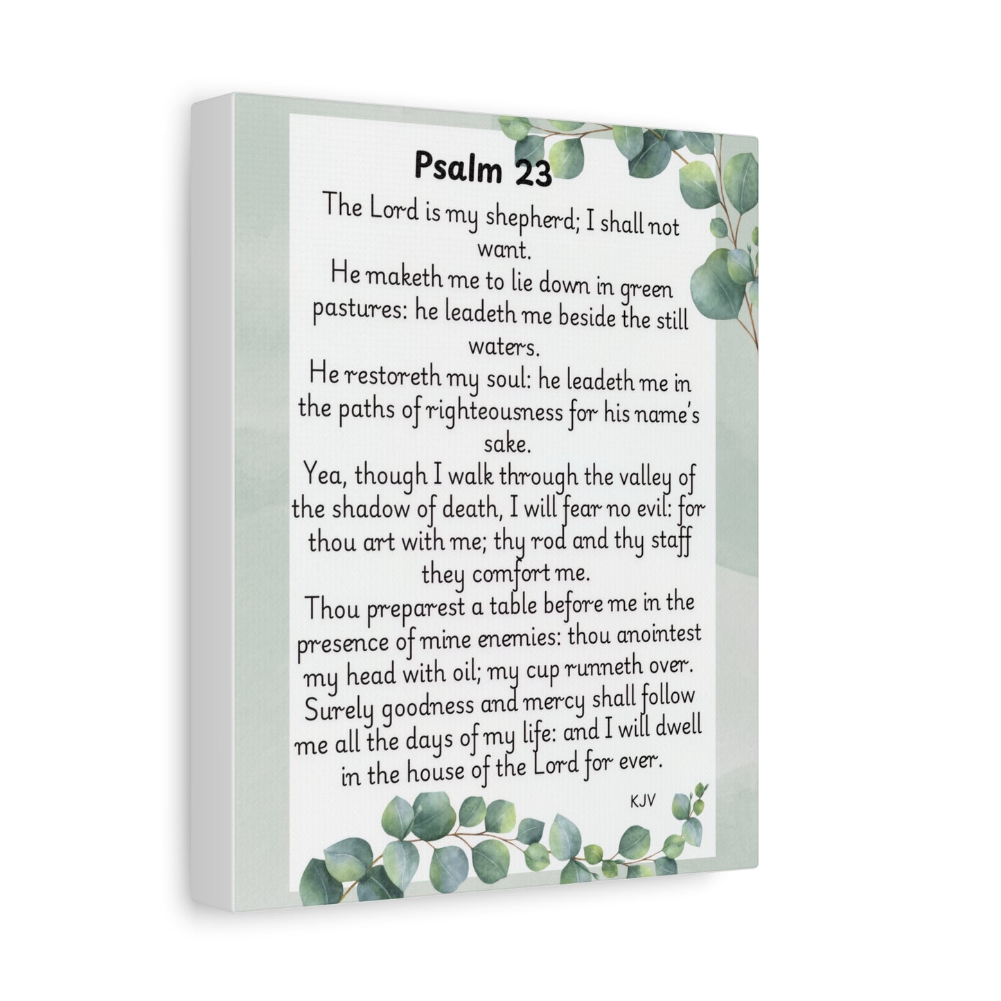 Canvas Print, Bible Verse Wall Art, Psalm 23, Spiritual Home Decor, Nature Themed, Housewarming Gift, Faith Décor, Wall Art Print