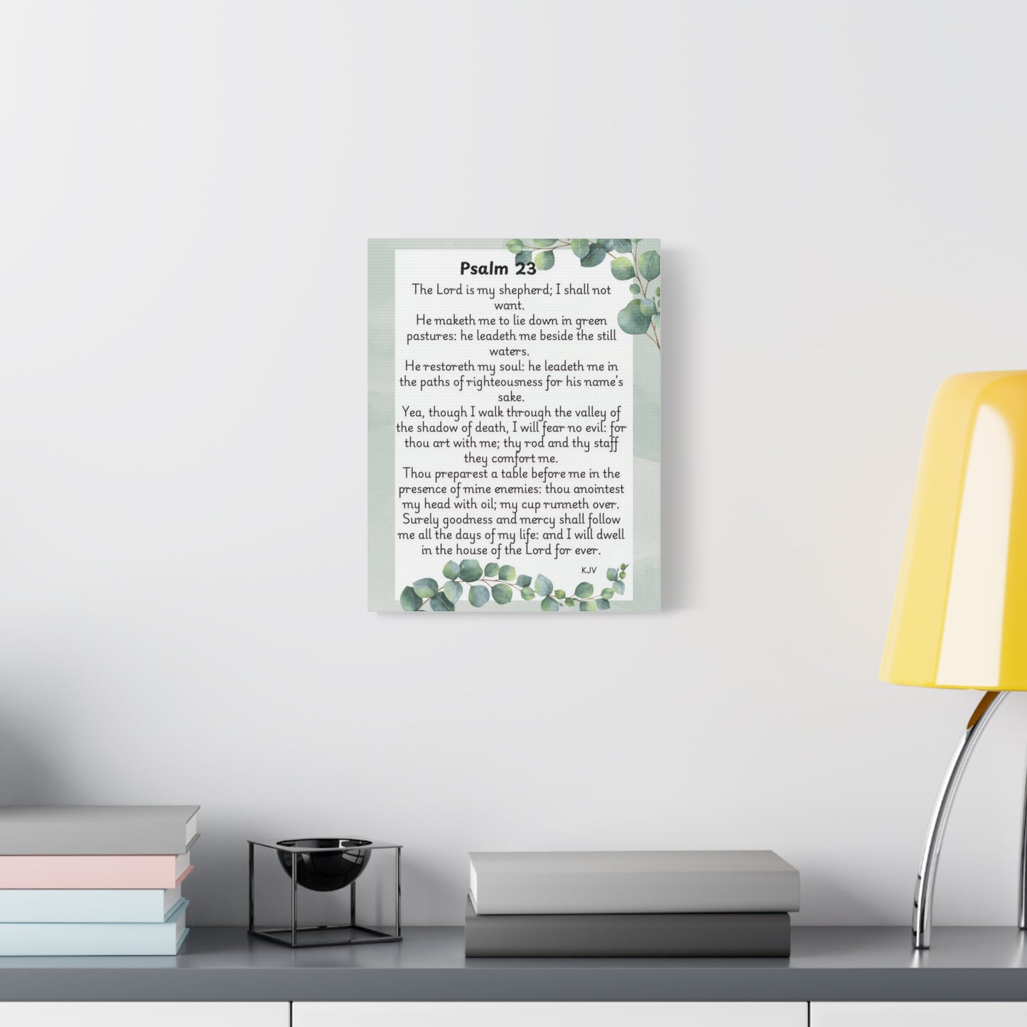 Canvas Print, Bible Verse Wall Art, Psalm 23, Spiritual Home Decor, Nature Themed, Housewarming Gift, Faith Décor, Wall Art Print