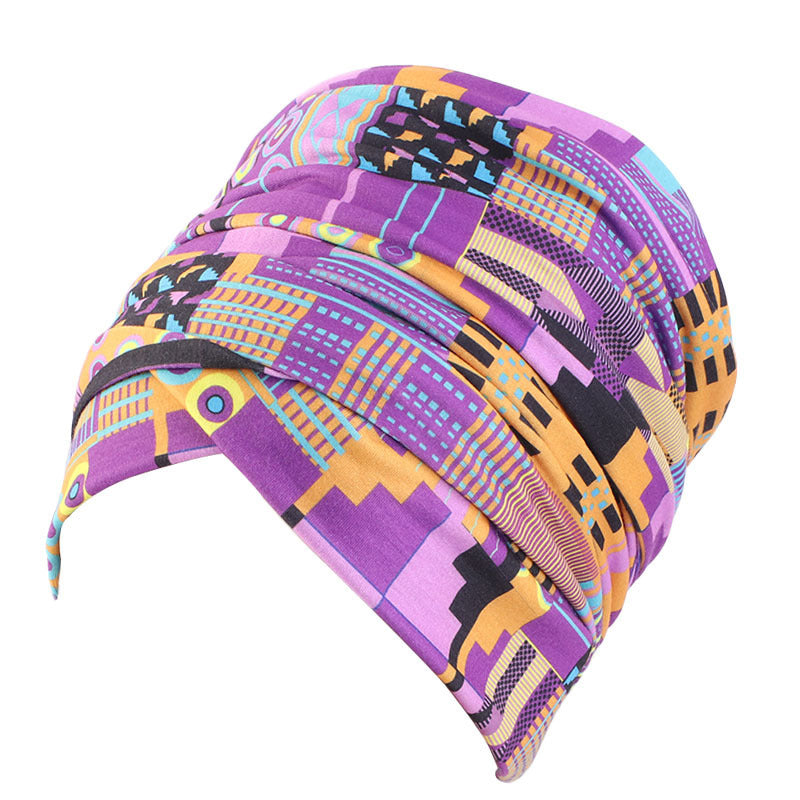 African Printed Long Tail Cap And Headscarf