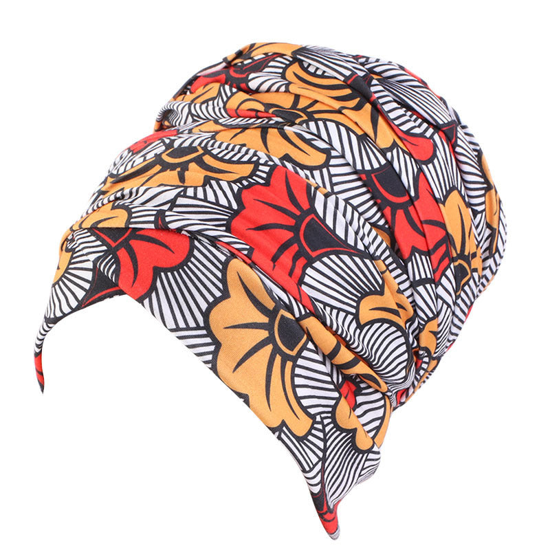 African Printed Long Tail Cap And Headscarf