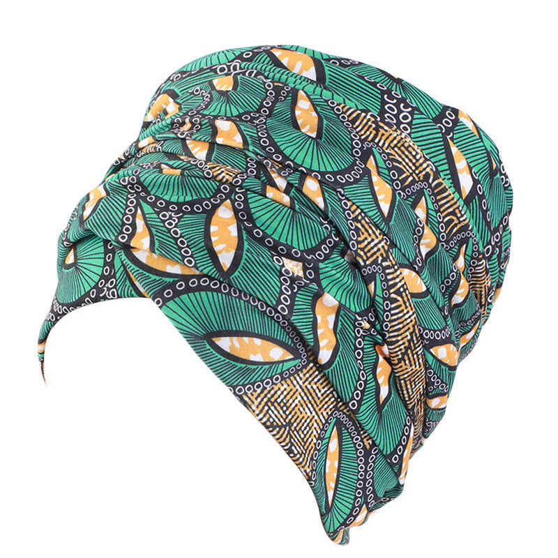 African Printed Long Tail Cap And Headscarf