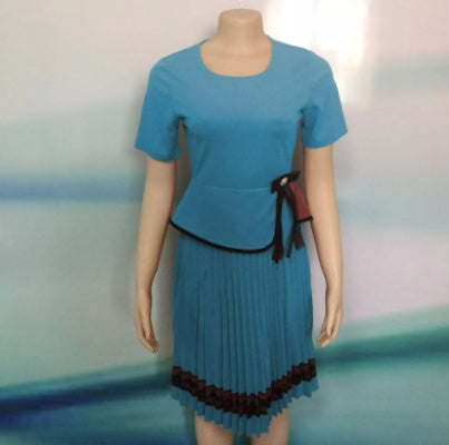 Explosive African Mother Plus Size Women's Pleated Stitching Fake Two-piece Pleated Skirt Waist Accessories