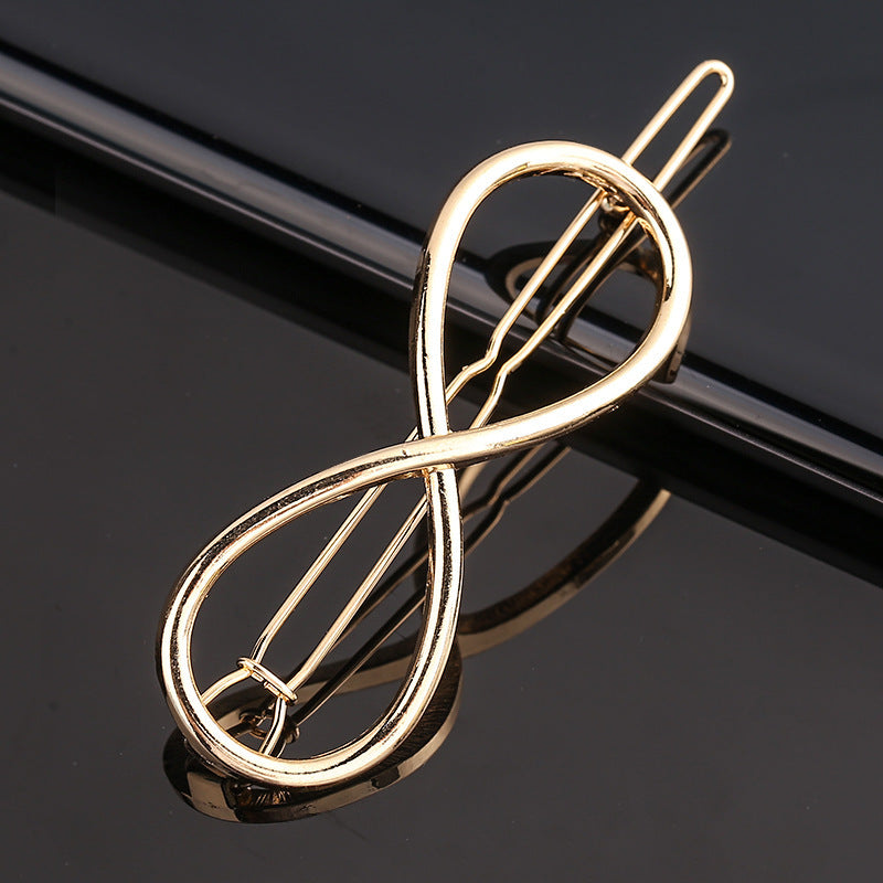 Creative Metal Frog Clip Triangle Moon Hairpin