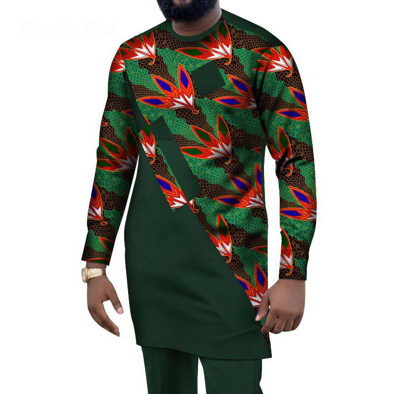 African Ethnic Style Men'S Casual Suit African Ethnic Wax Cloth Men'S Suit Cross-Border E-Commerce Supply Wholesale