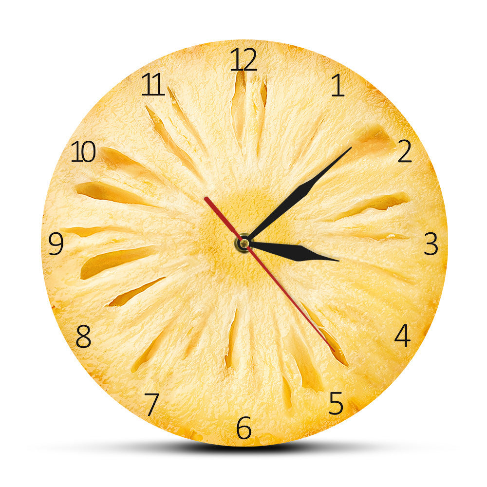 Fruit Series Wall Decoration Wall Clock Pineapple Slice Acrylic Wall Clock Fashion Simple Clock