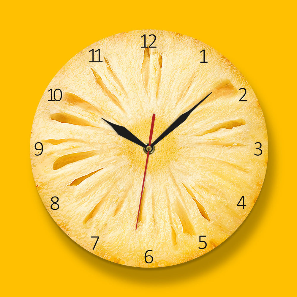 Fruit Series Wall Decoration Wall Clock Pineapple Slice Acrylic Wall Clock Fashion Simple Clock