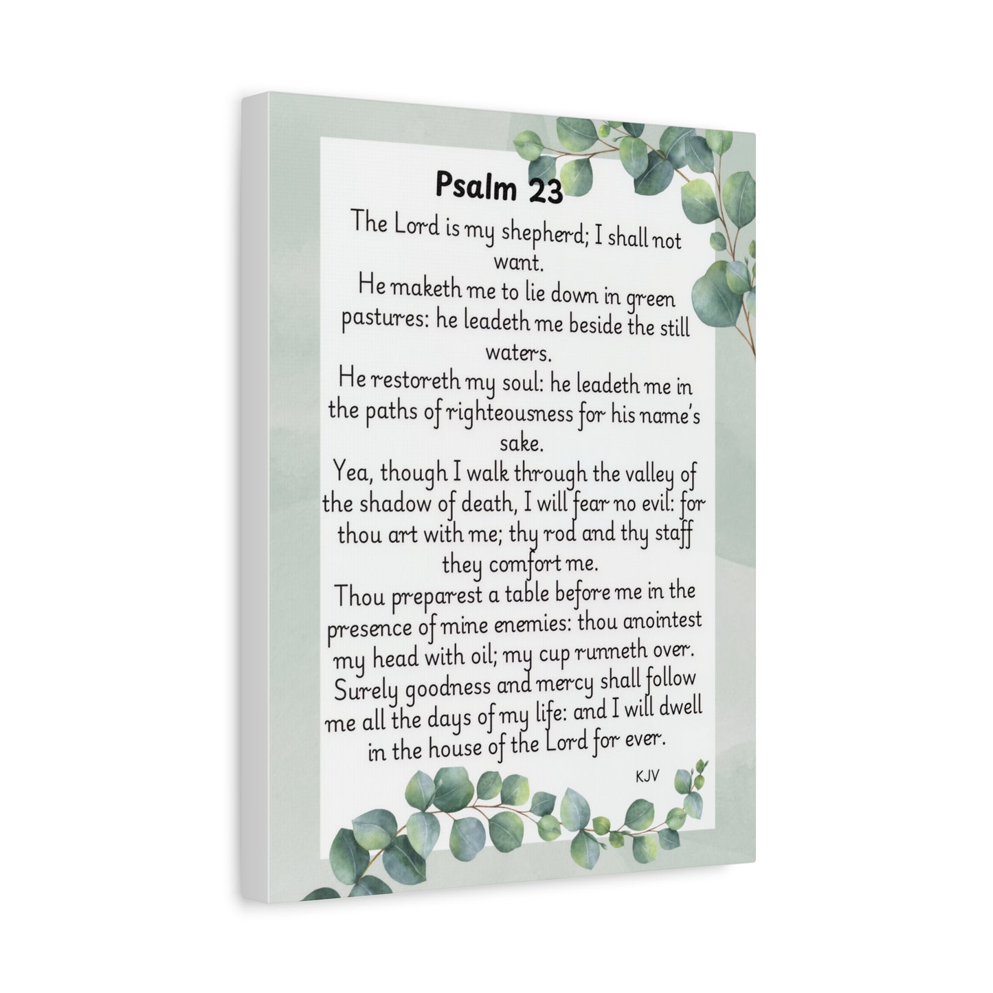 Canvas Print, Bible Verse Wall Art, Psalm 23, Spiritual Home Decor, Nature Themed, Housewarming Gift, Faith Décor, Wall Art Print