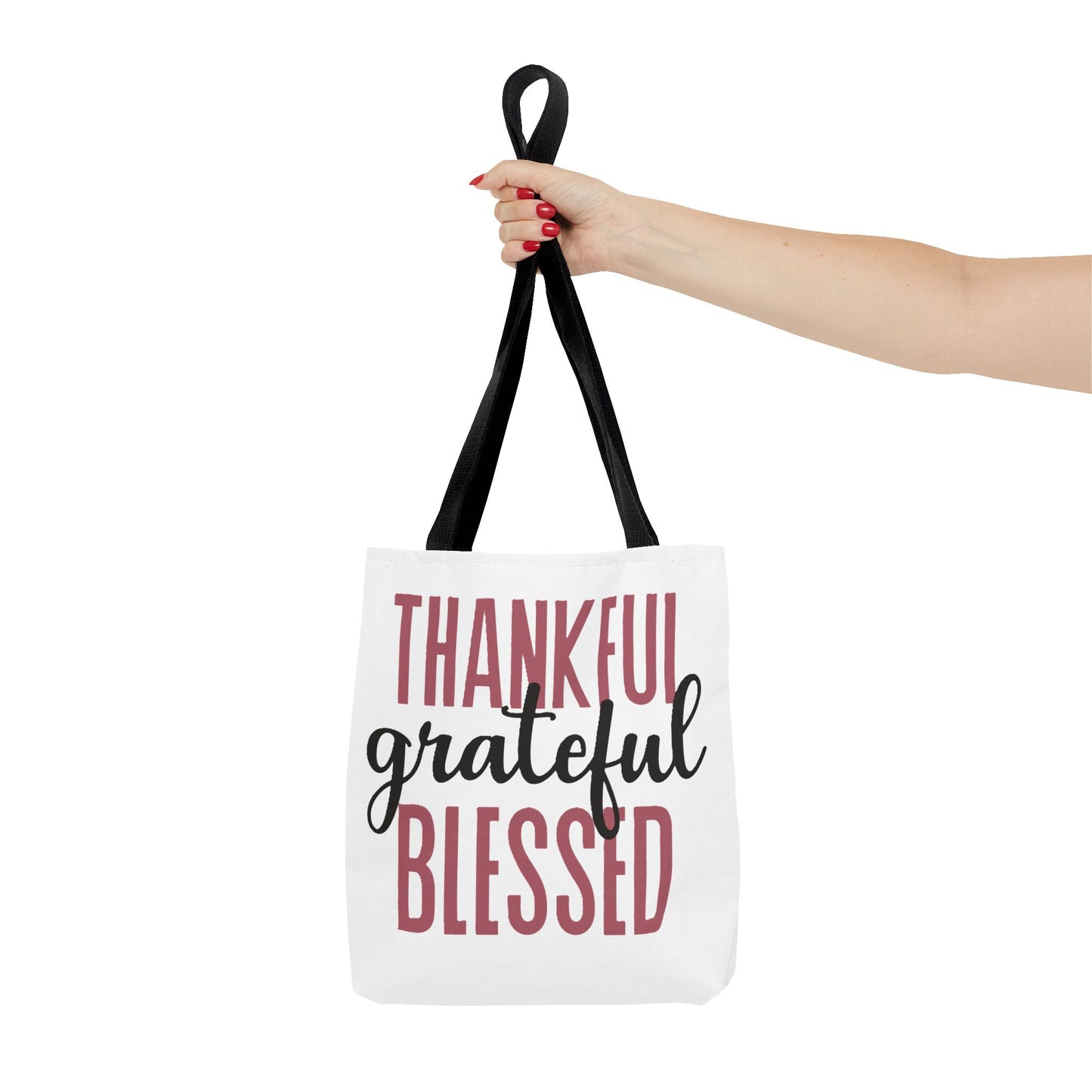 Faith Tote Bag, Thankful Grateful Blessed, Christian Bag, Inspirational Gift, Religious Handbag, Spiritual Carryall