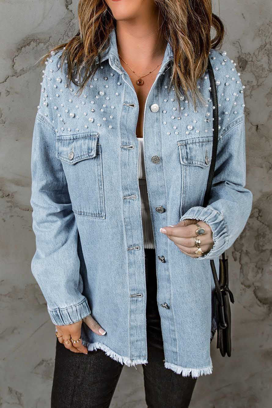 Denim Jacket Long Sleeve Washed Coat