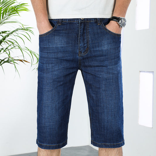 Summer Thin Stretch Straight-leg Business Denim Pants