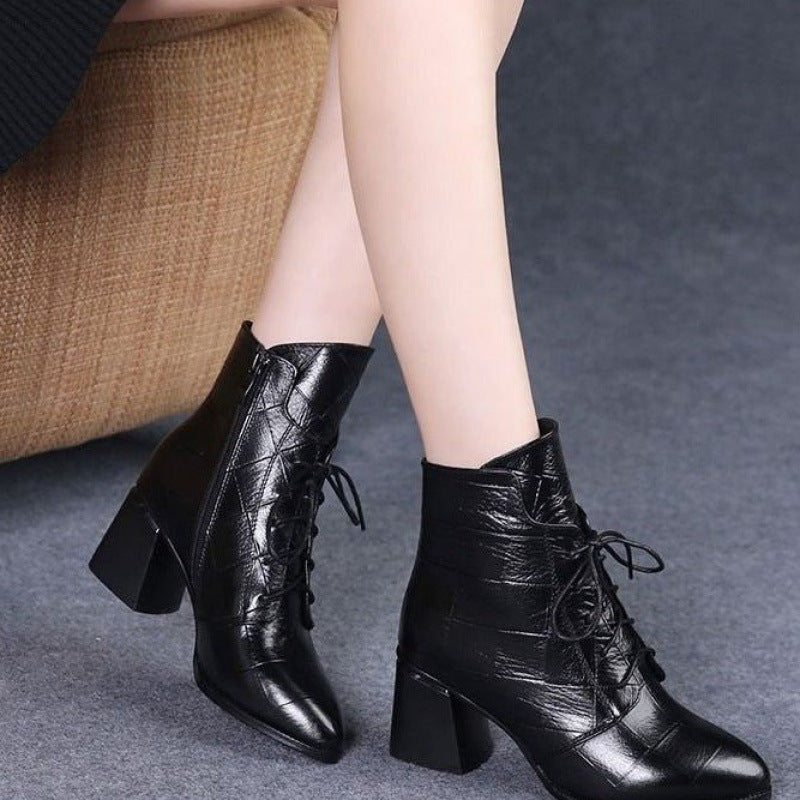 Booties High Heel Mid-calf Women