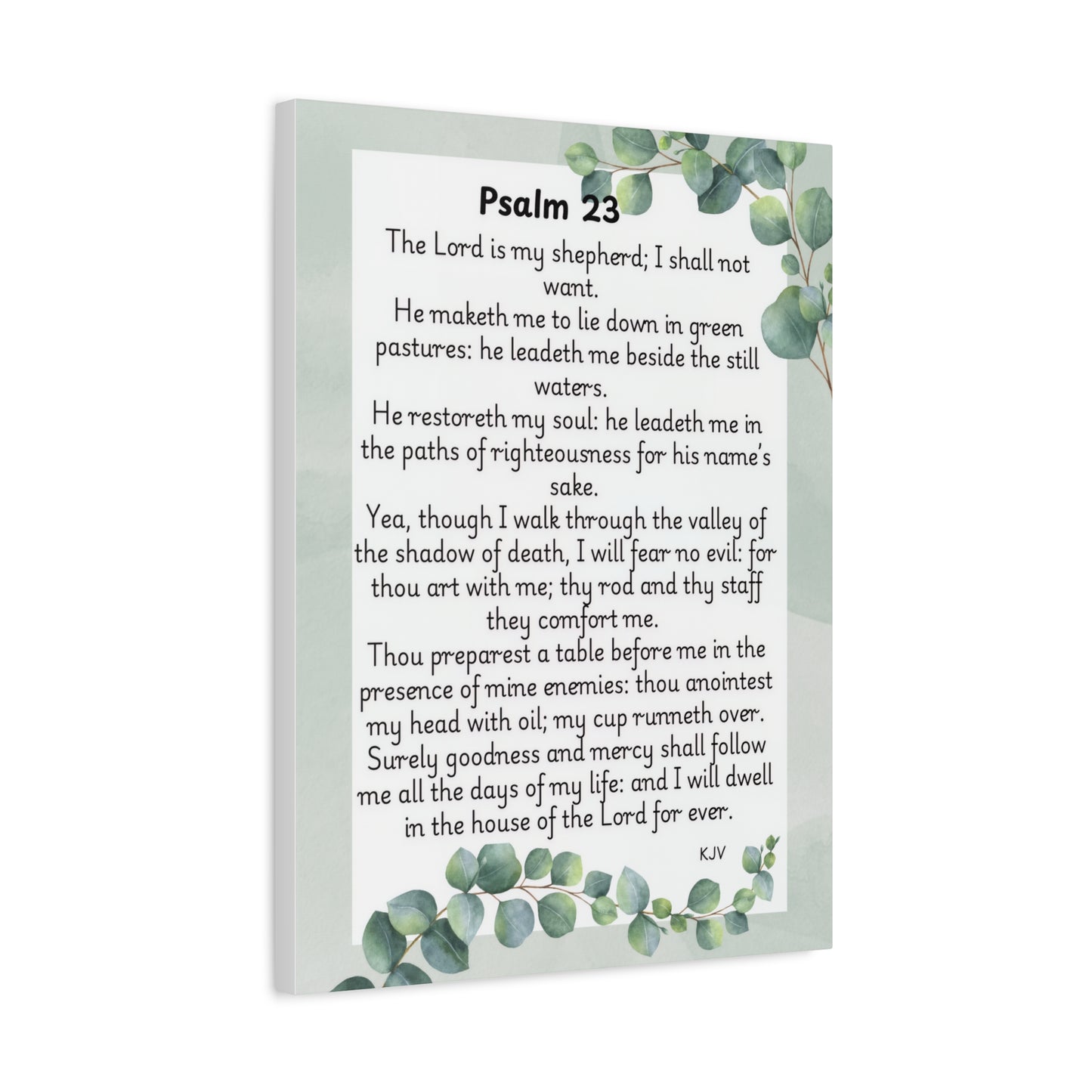 Canvas Print, Bible Verse Wall Art, Psalm 23, Spiritual Home Decor, Nature Themed, Housewarming Gift, Faith Décor, Wall Art Print