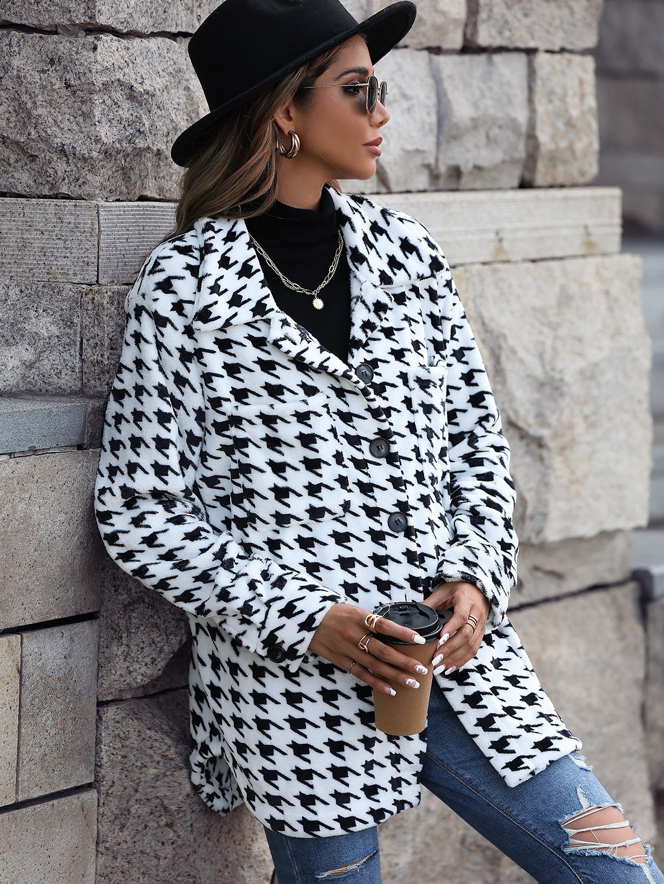 Fleece Casual Plush Women's Long Sleeve Loose Jacket