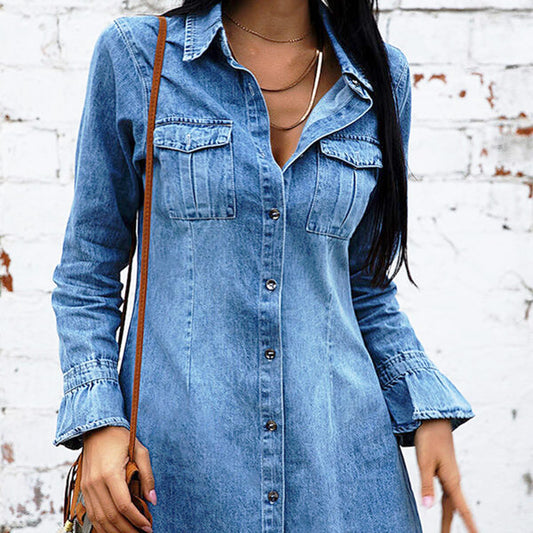 Slim Fit Denim Dress Fashion
