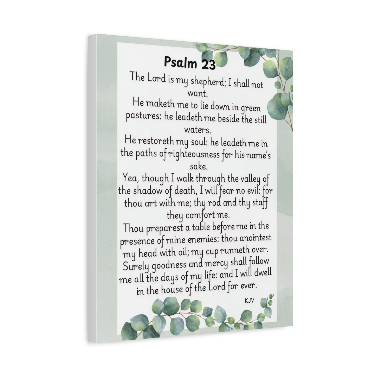 Canvas Print, Bible Verse Wall Art, Psalm 23, Spiritual Home Decor, Nature Themed, Housewarming Gift, Faith Décor, Wall Art Print
