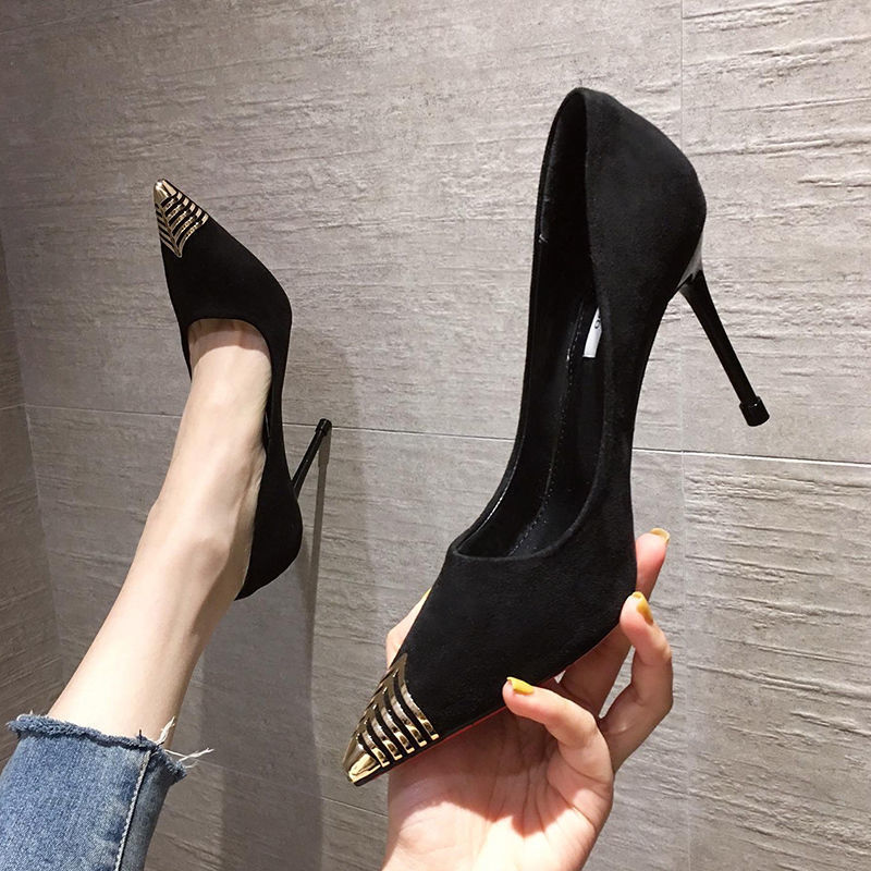 Women's Stiletto New Versatile Metal Pointed Toe High Heels