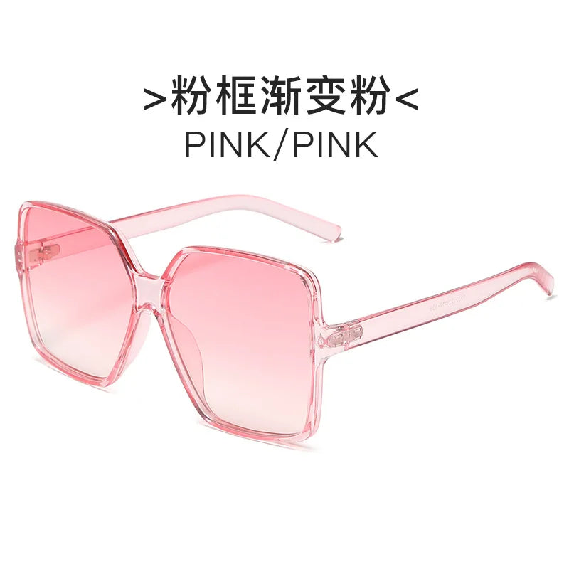 European and American Cross-Border Large Square Frame Rimless One-Piece Lens Sunglasses Protective Glasses