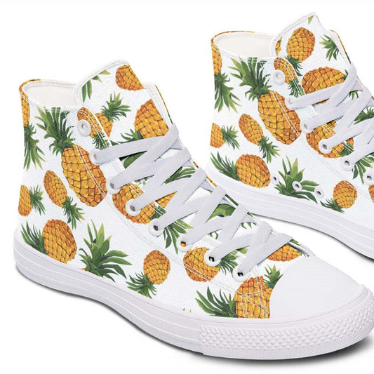 Men's And Women's Fashion Color Printing High-top Canvas Shoes