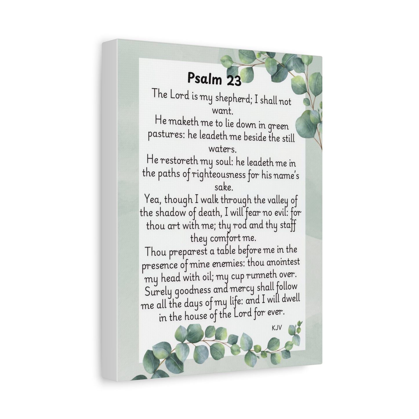 Canvas Print, Bible Verse Wall Art, Psalm 23, Spiritual Home Decor, Nature Themed, Housewarming Gift, Faith Décor, Wall Art Print