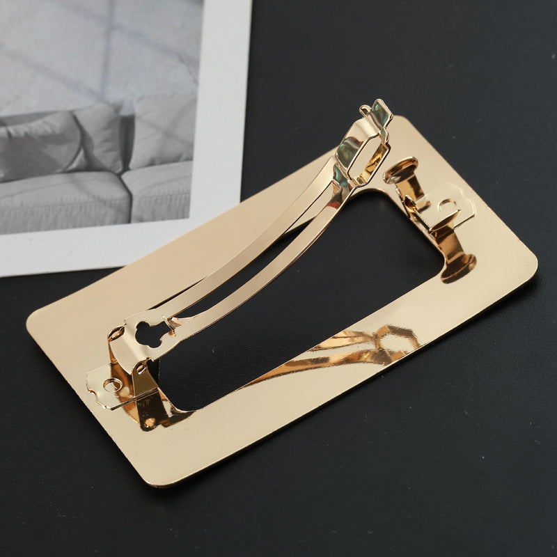 Metal Geometry Square Hair Clips