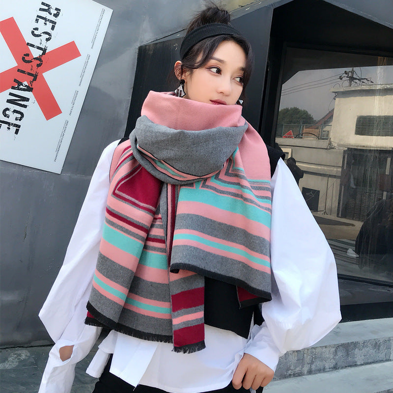 Warm thickening imitation cashmere scarf