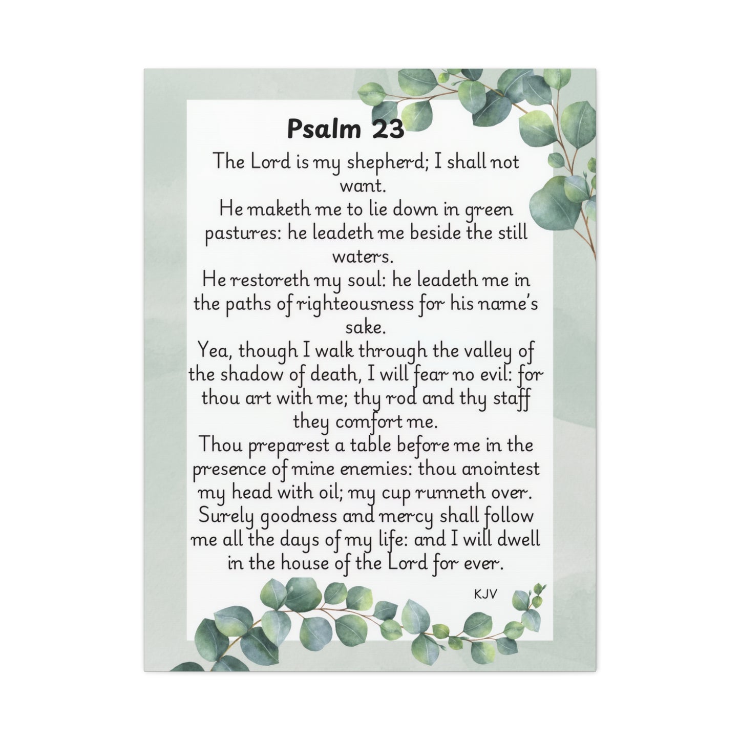 Canvas Print, Bible Verse Wall Art, Psalm 23, Spiritual Home Decor, Nature Themed, Housewarming Gift, Faith Décor, Wall Art Print