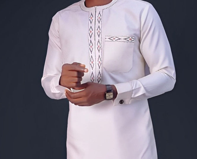 African Men's Ethnic Suit High Quality Embroidery