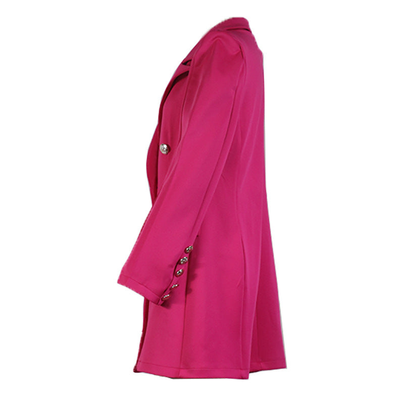Women's Lapel Fashion Slim Double-breasted Coat