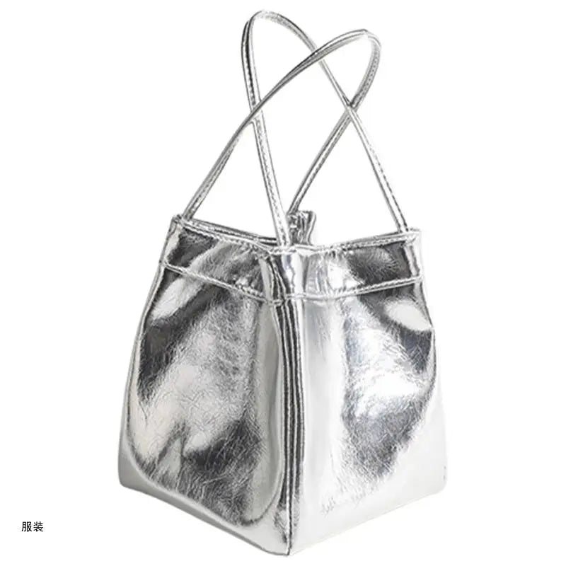 D0UD Women Underarm Bag Bucket Bag Armpit Bag PU Leather Shoulder Bag Top Handle Bag
