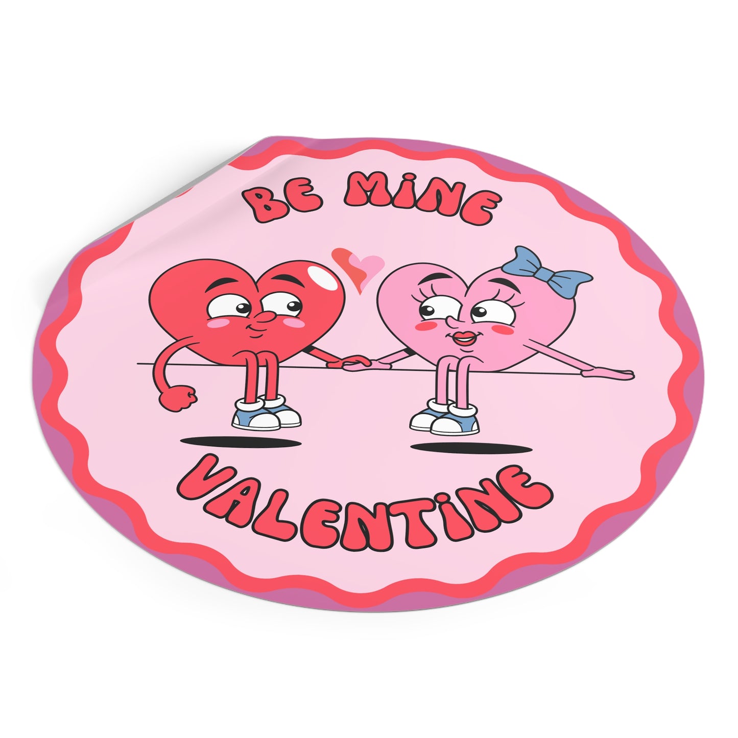 Valentine Round Stickers - Be Mine